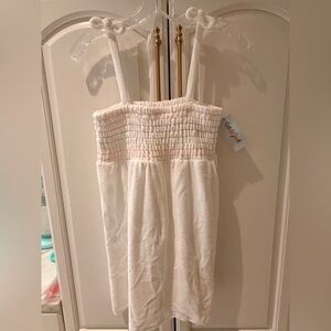 NWT girls, white terry cloth dress beach cover-up